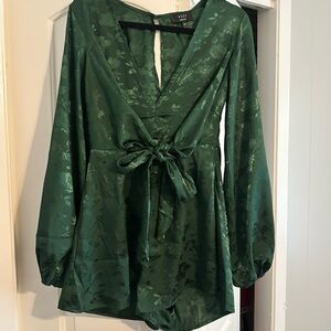 Vici Emerald Satin Romper